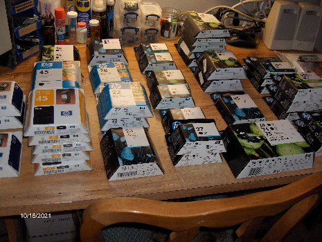 Lots of HP ink cartridges
