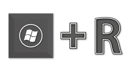 Press Windows key plus R to open Run dialog box